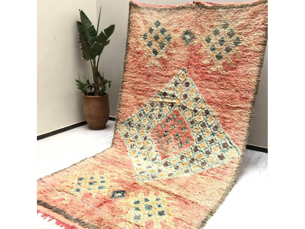 Vintage Frayed Wool Rug And Central, Soft Wool Rug
