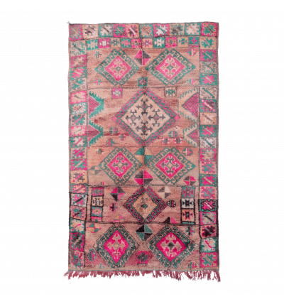Vintage Rug Purple Pink And Green, Pink And Green Rug